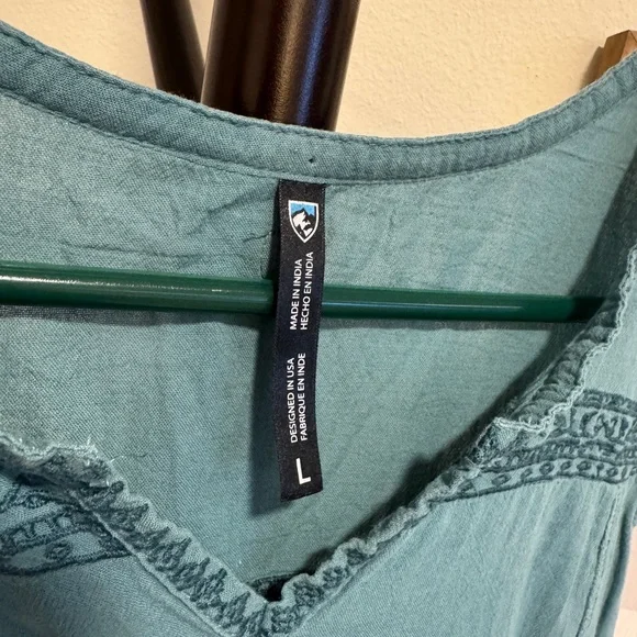 KUHL Teal Sleeveless Cotton Tank Top - Picture 2 of 5